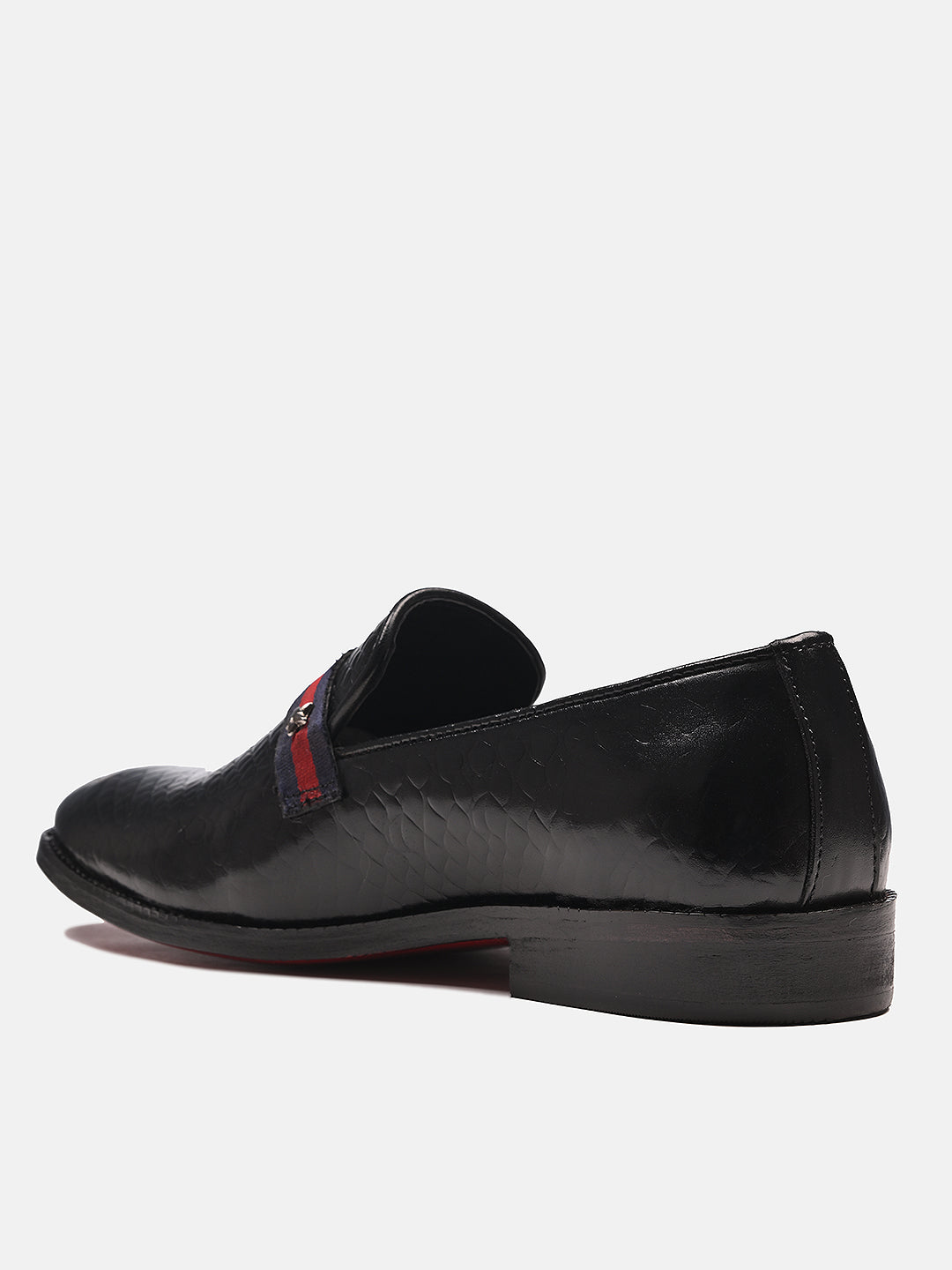 Attractive Croco Leather Loafers | Black