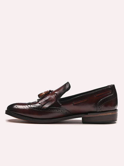 Stylish Kiltie Leather Loafers | Brown