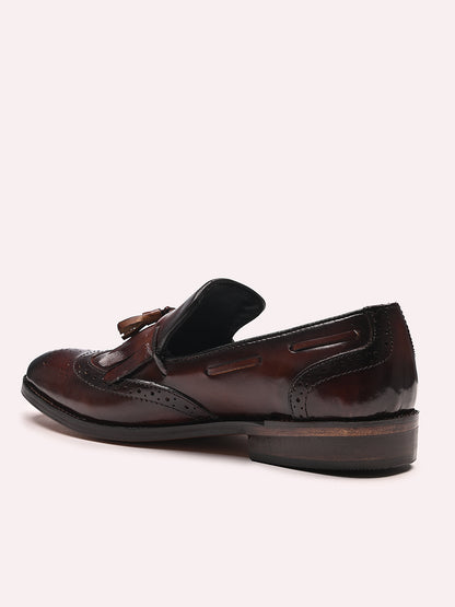 Stylish Kiltie Leather Loafers | Brown