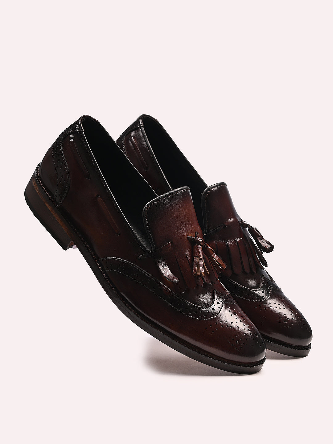 Stylish Kiltie Leather Loafers | Brown