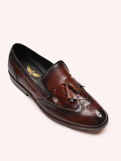 Stylish Kiltie Leather Loafers | Brown