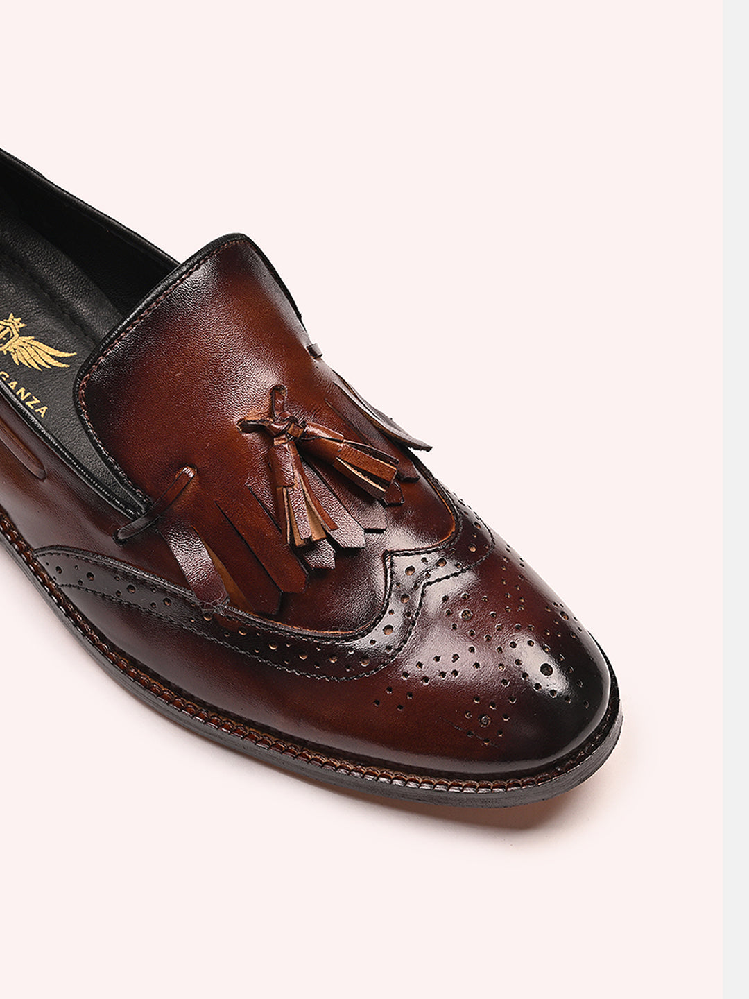 Stylish Kiltie Leather Loafers | Brown