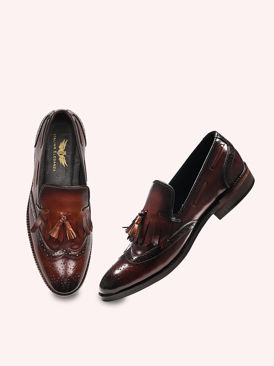 Stylish Kiltie Leather Loafers | Brown