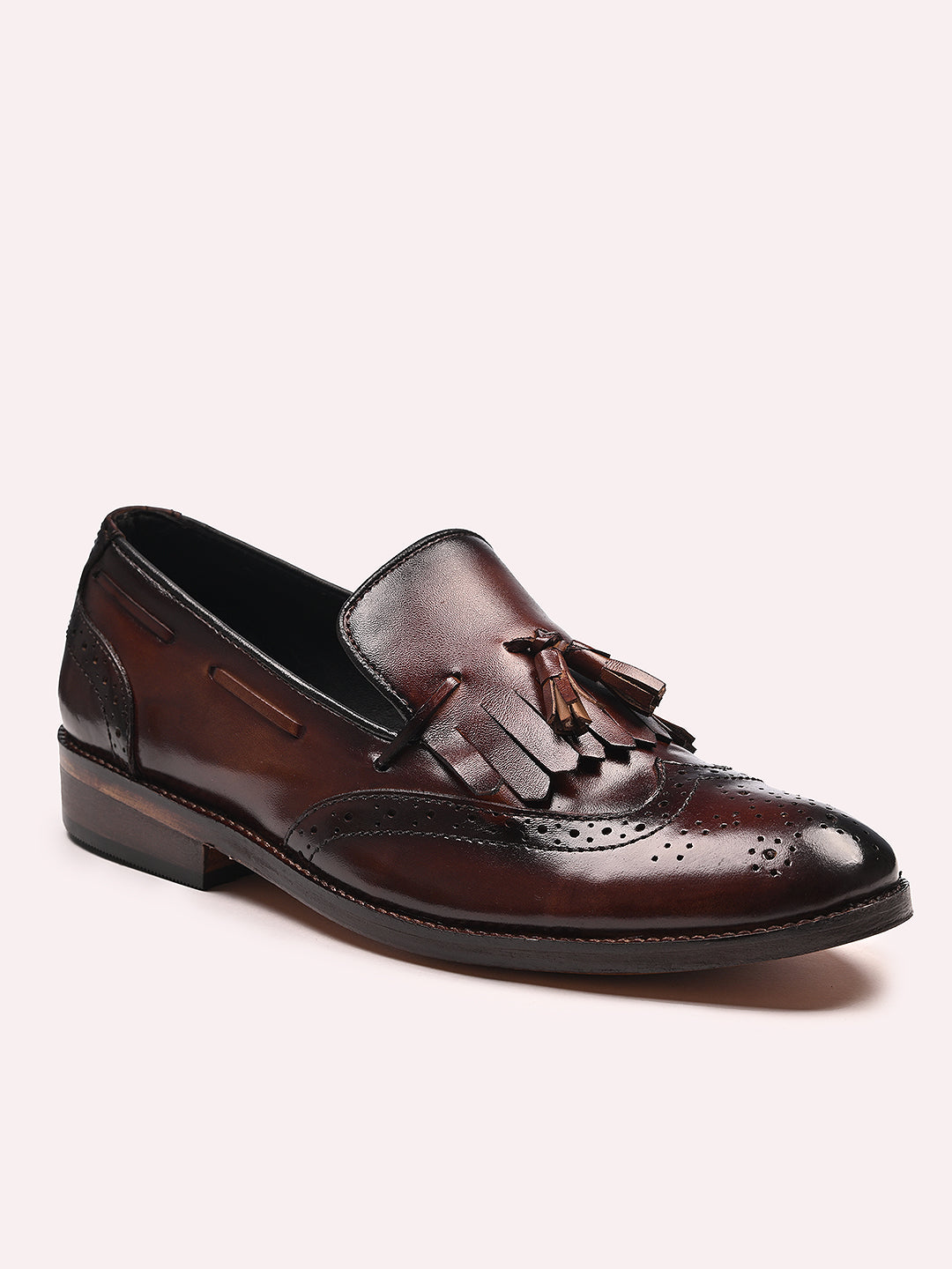 Stylish Kiltie Leather Loafers | Brown