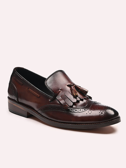 Stylish Kiltie Leather Loafers | Brown
