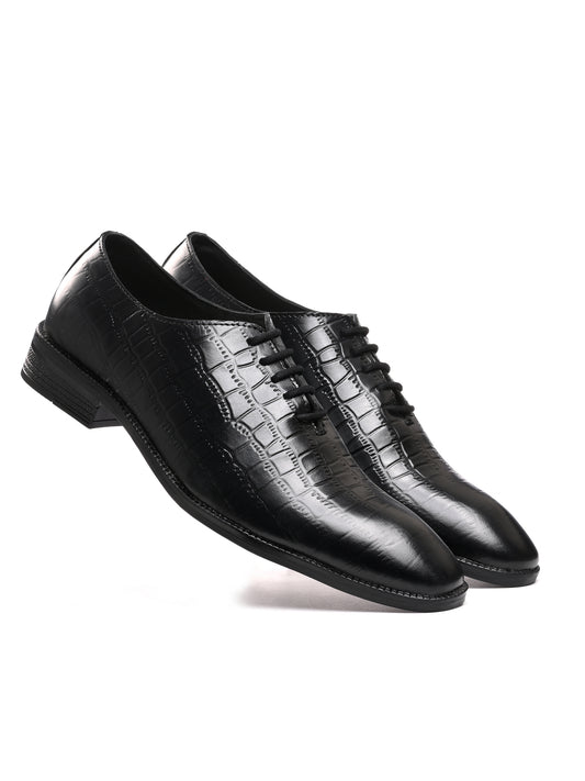 Genuine Leather Croco Wholecut Oxford  Shoes