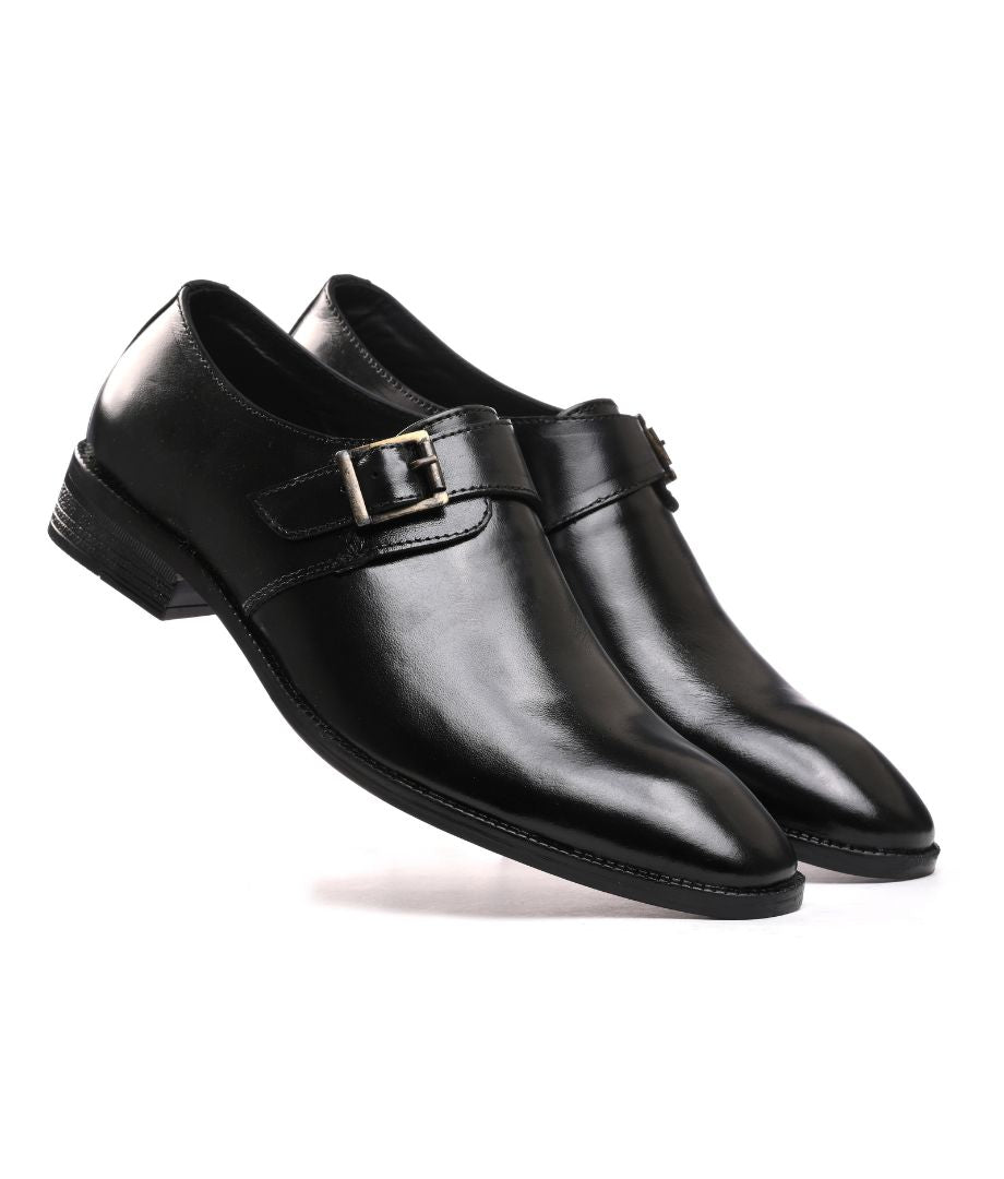 Designer Pure Leather Monkstraps – Black