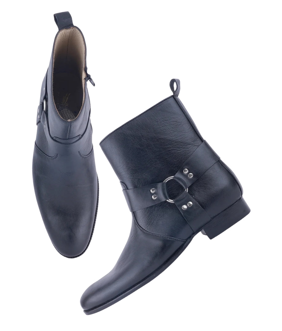 Comfortable Leather Zip Boots | Black