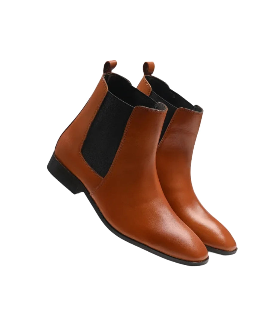 Stylish Chelsea Leather Boots | Tan