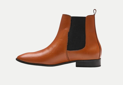 Stylish Chelsea Leather Boots | Tan