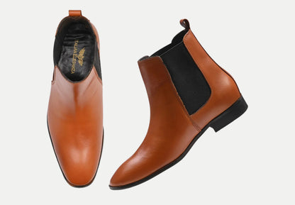 Stylish Chelsea Leather Boots | Tan