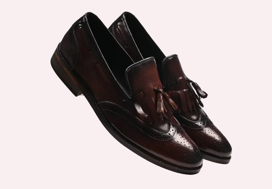 Stylish Kiltie Leather Loafers | Brown