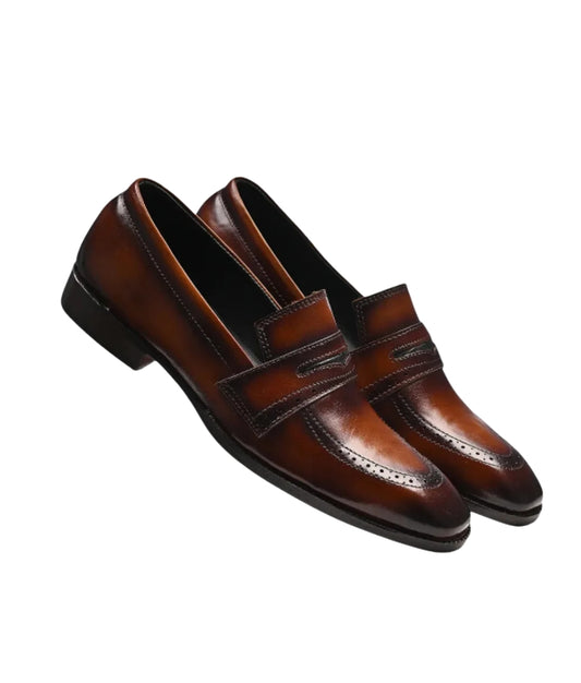 Attractive Leather Penny Loafers | Tan