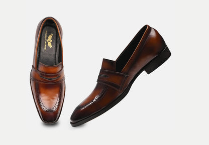 Attractive Leather Penny Loafers | Tan