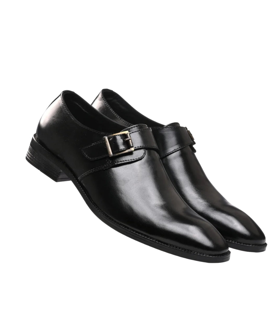 Designer Pure Leather Monkstraps – Black