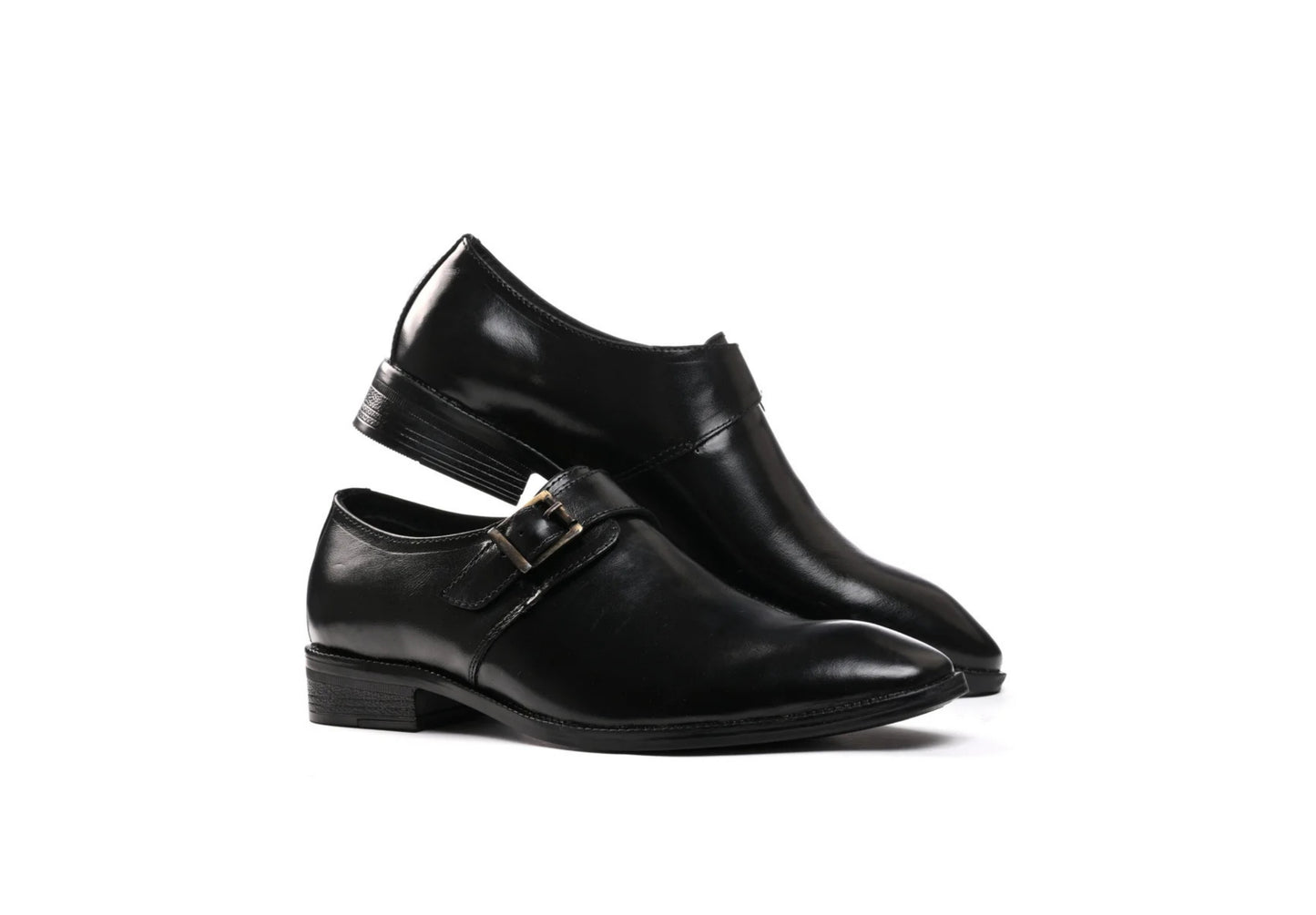 Designer Pure Leather Monkstraps – Black