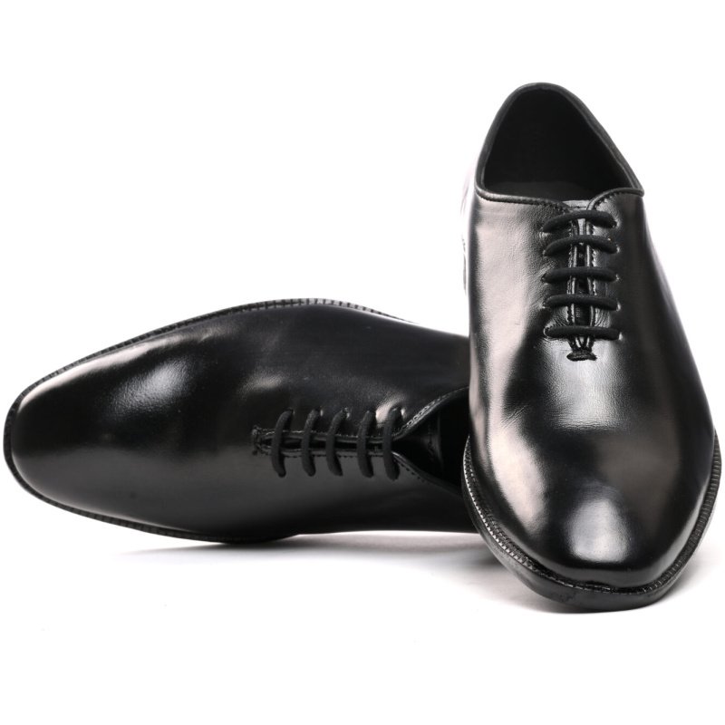 7001-Pure Leather Black Laceups by Italian Eleganza