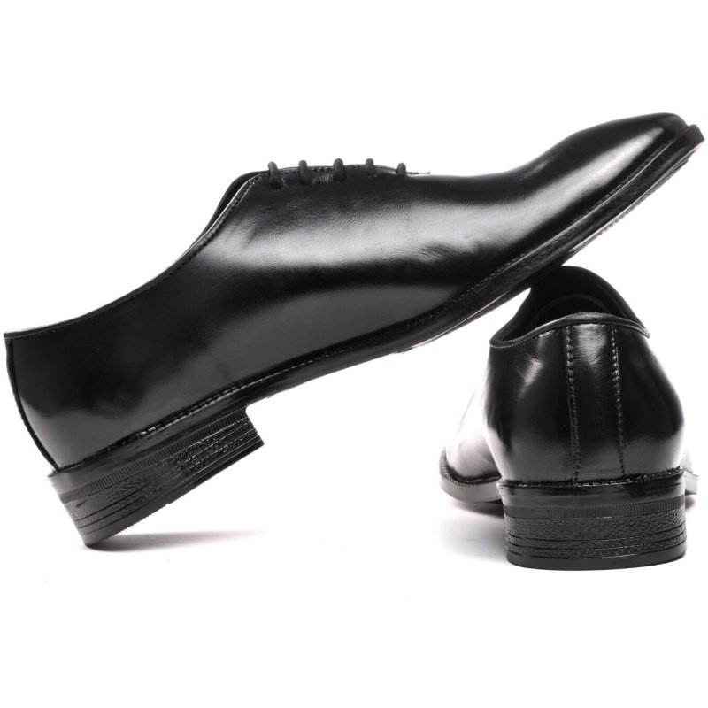 7001-Pure Leather Black Laceups by Italian Eleganza