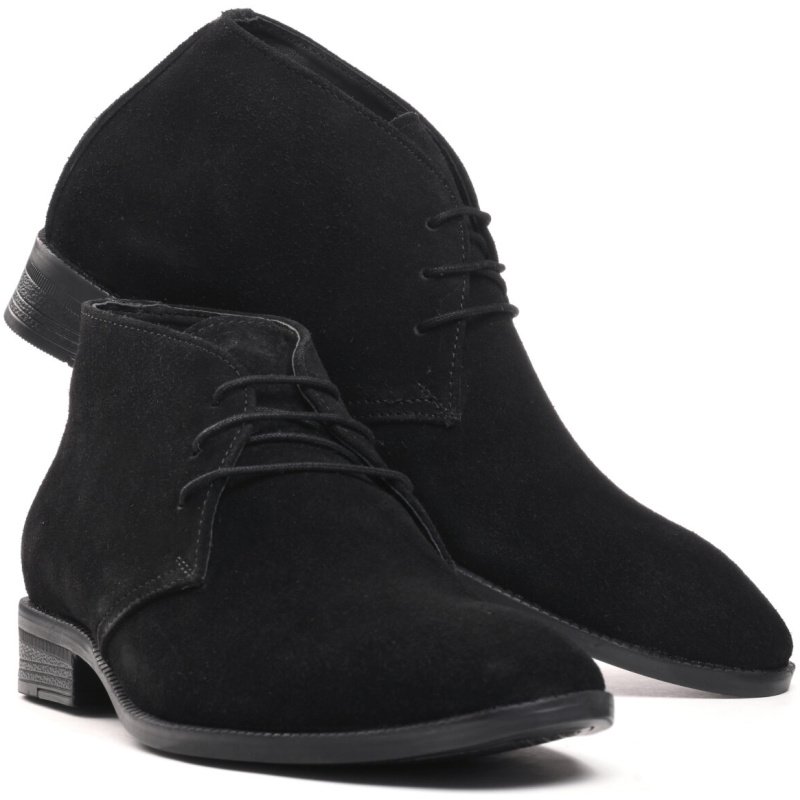 7005-Black Weekender Chic Suede Chukkas - Black