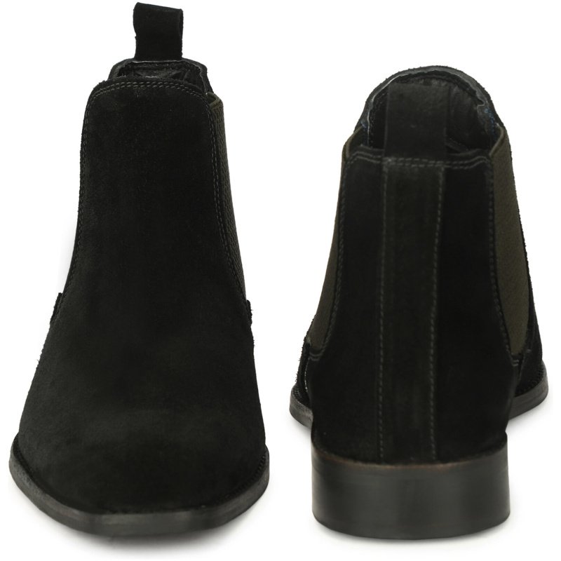 Genuine Suede Leather Chelsea Boots | Black - Image 6